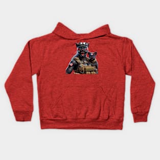 Woman Warrior Panther with Cub by focusln Kids Hoodie